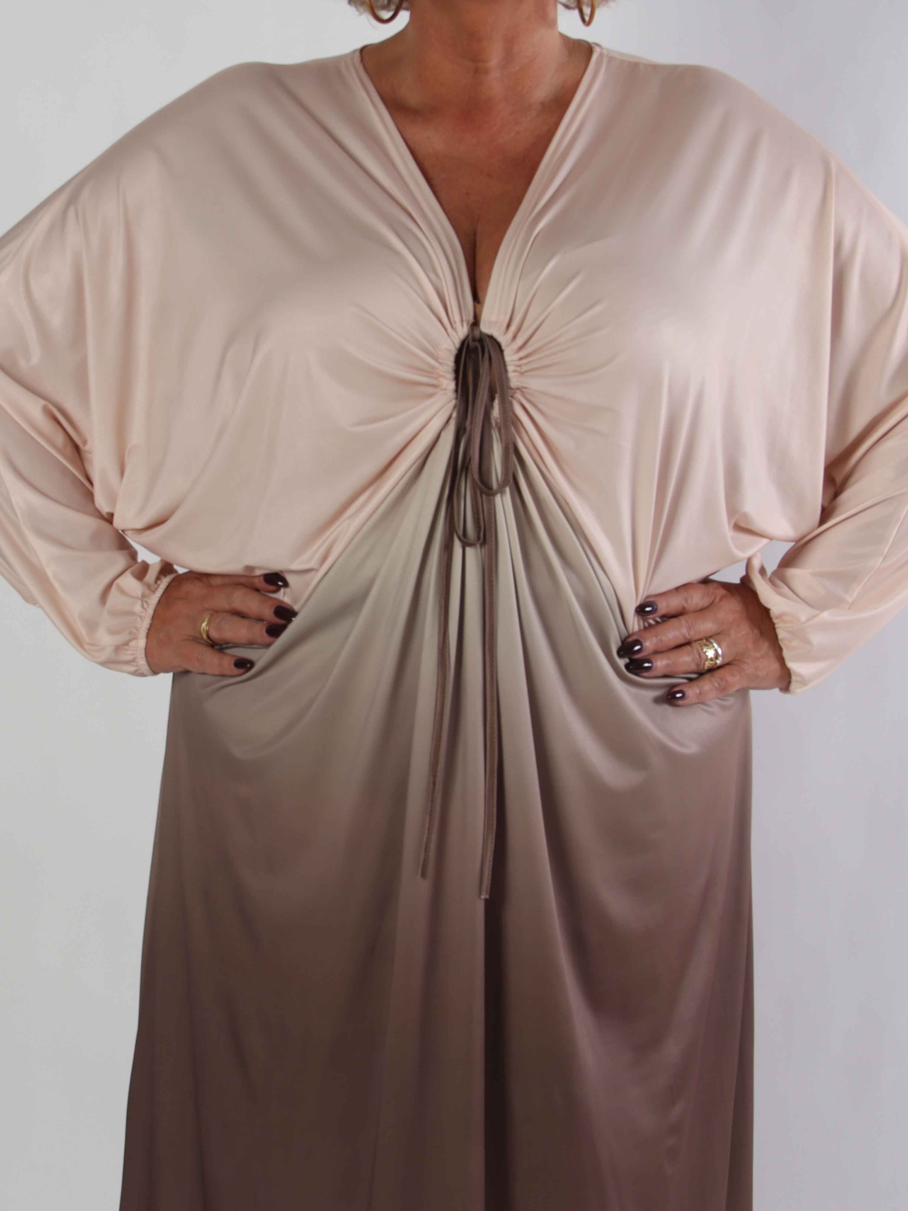 Ismene - Lang plus size tunikakjole i flere farvenuancer